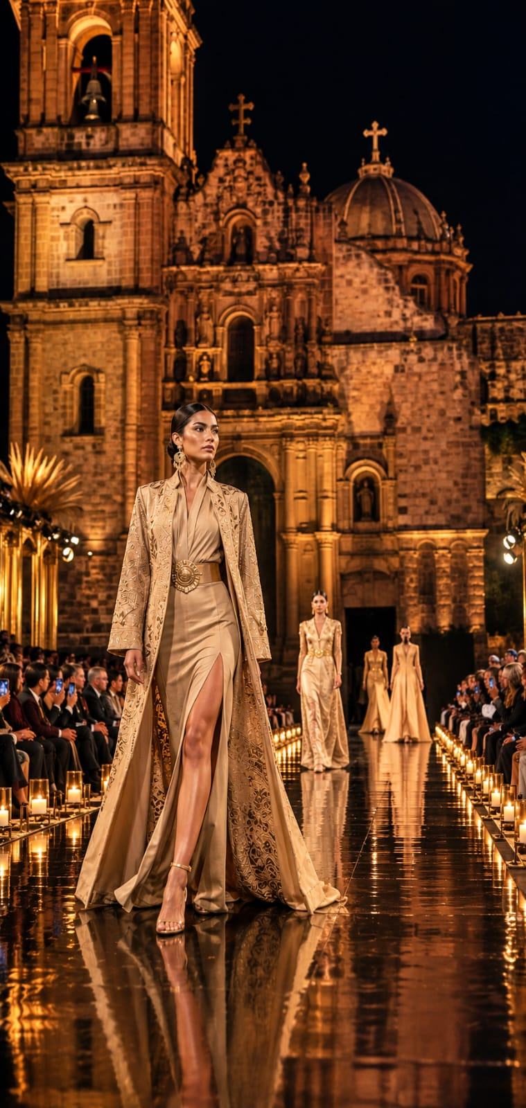 Pasarela internacional frente a la catedral del Cusco